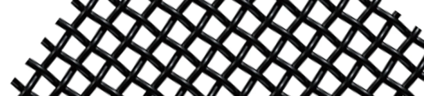 Stacked welded wire mesh panels in an outdoor storage yard